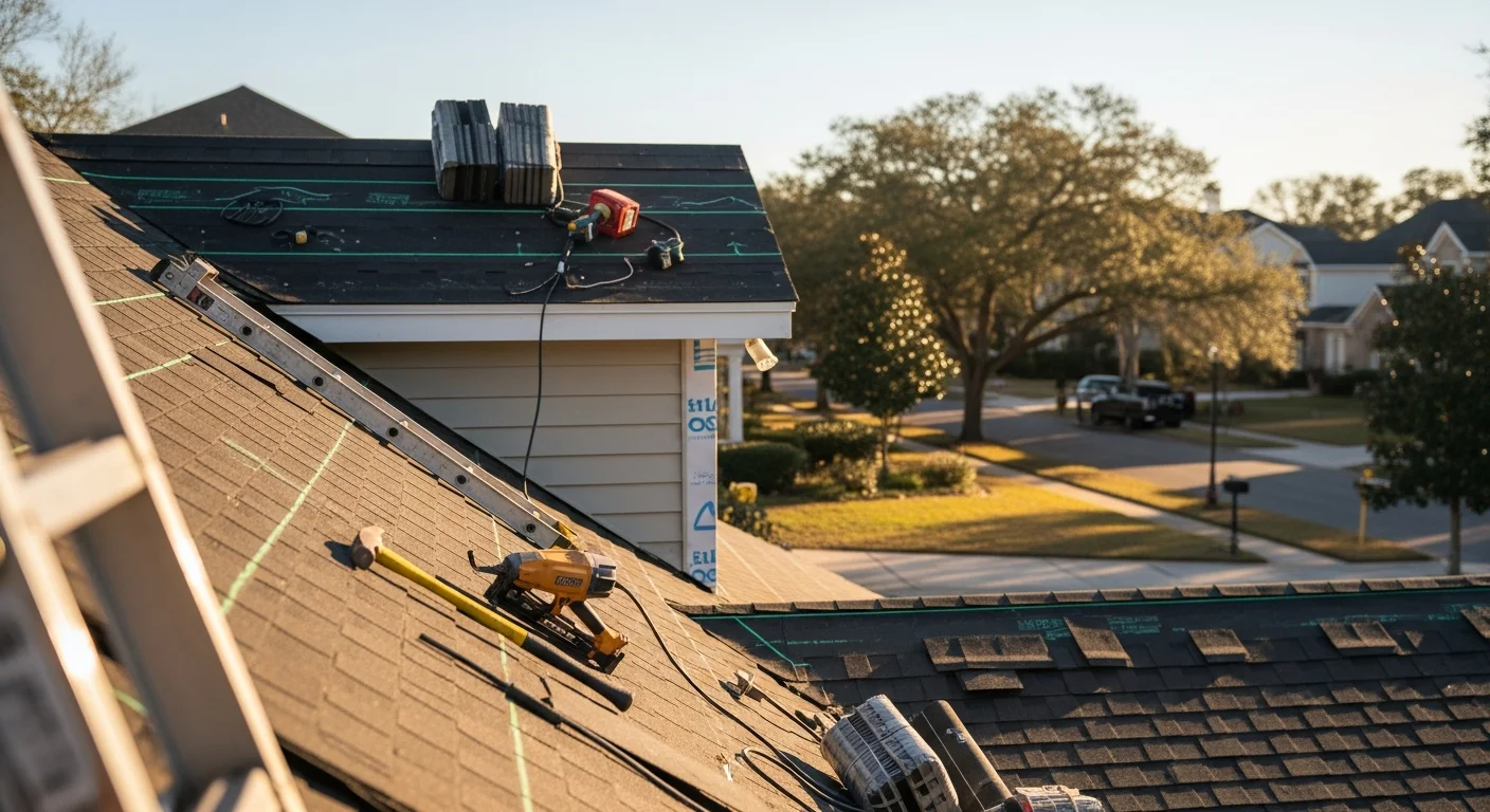 Residential roofing installation on home in Chattanooga area