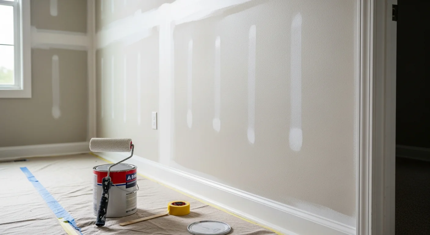 Freshly painted interior living room walls in a Chattanooga home, showing smooth, even coverage with clean edges along the ceiling and baseboards. A professional interior painting project completed by Southeast Residential.